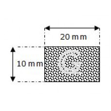 Rectangular sponge rubber cord | 10 x 20 mm| roll 50 meter